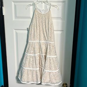 Cream and white formal dress
